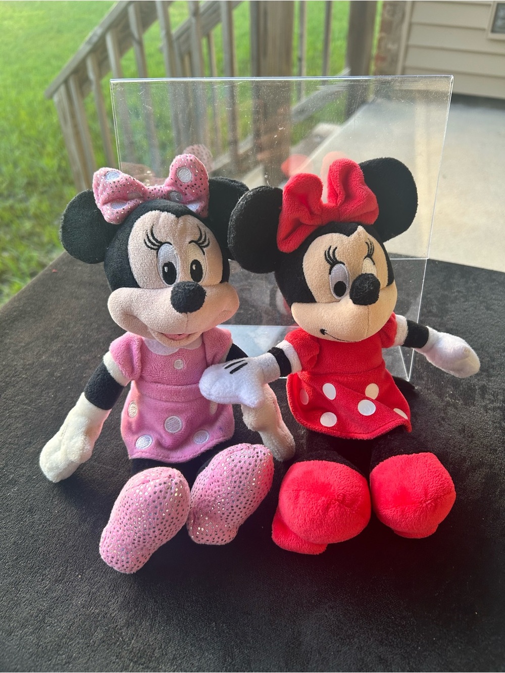 Disney Minnie Mouse Plush Pair - Pink & Red Outfits 10”